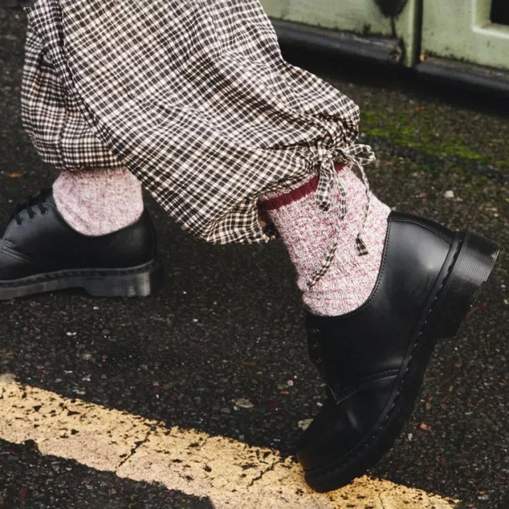 DR. MARTENS MARL SOCK en color BURDEOS (5)