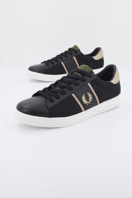 FRED PERRY SPENCER MESH/LEATHE en color NEGRO (1)