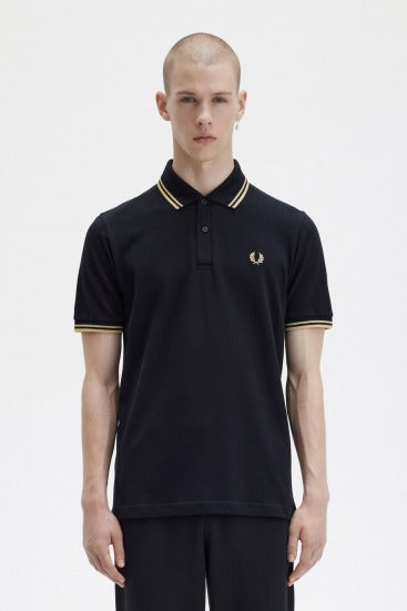 FRED PERRY TWIN TIPPED en color NEGRO (2)