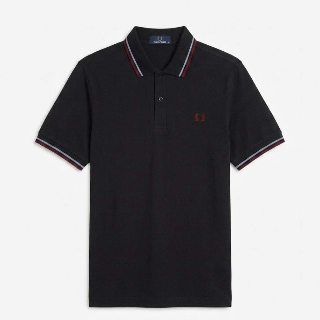 FRED PERRY TWIN TIPPED en color NEGRO (4)