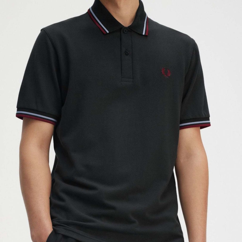 FRED PERRY TWIN TIPPED en color NEGRO (5)