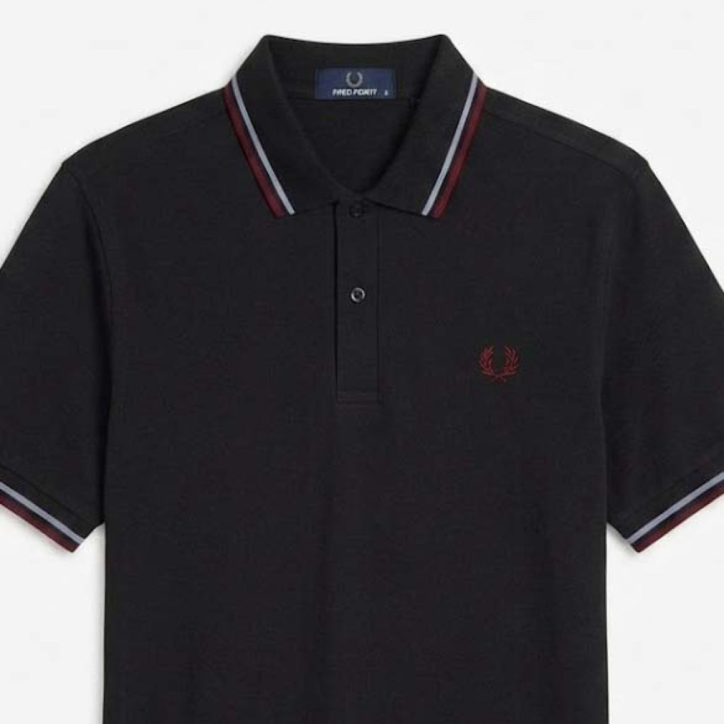 FRED PERRY TWIN TIPPED en color NEGRO (6)