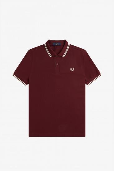 FRED PERRY TWIN TIPPED en color BURDEOS (2)