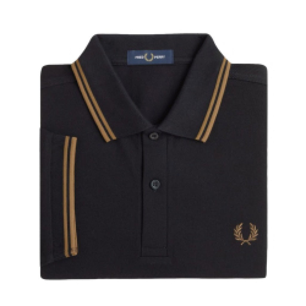 FRED PERRY TWIN TIPPED en color NEGRO (7)