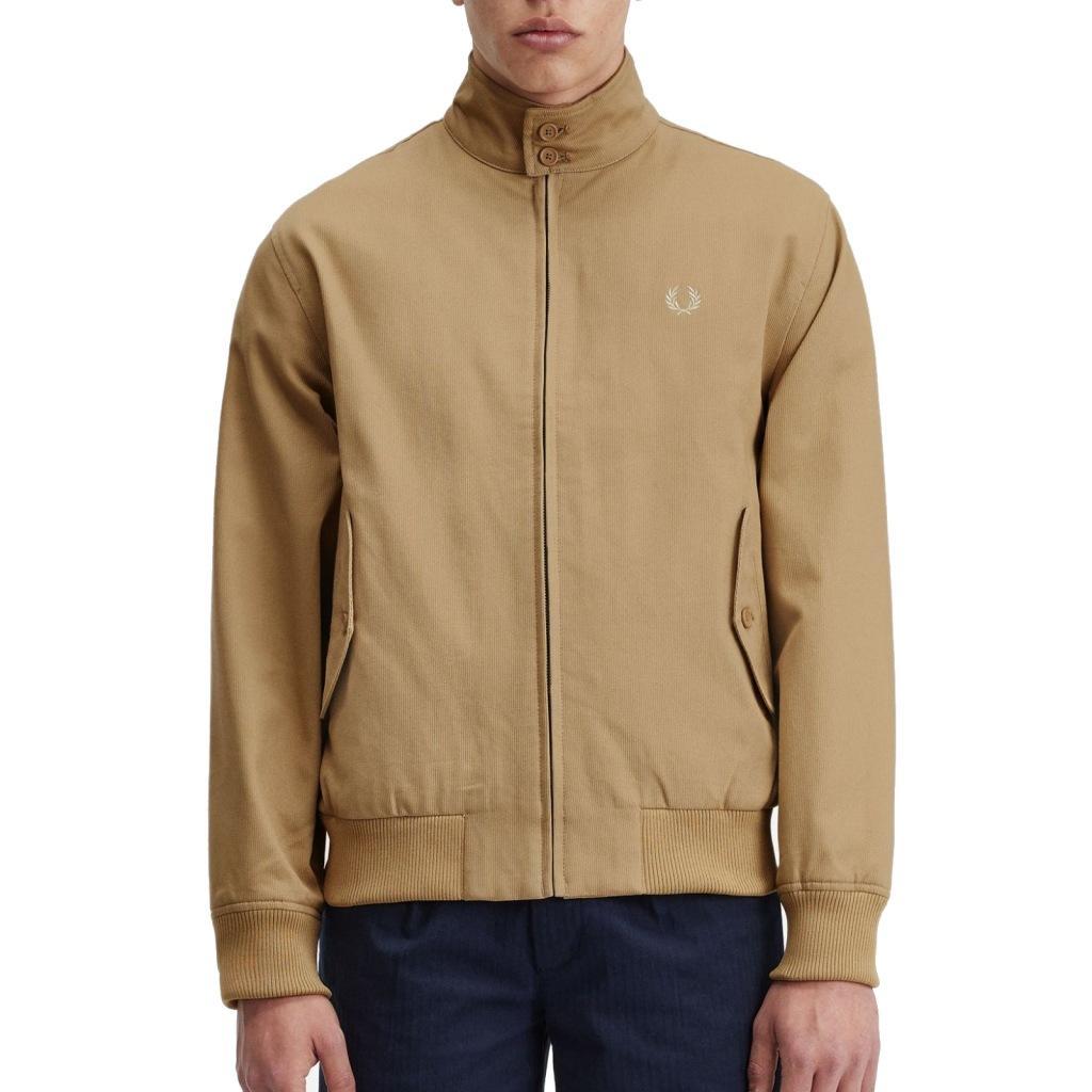 FRED PERRY CORD HARRINGTON JACKET en color MARRON CLARO (2)