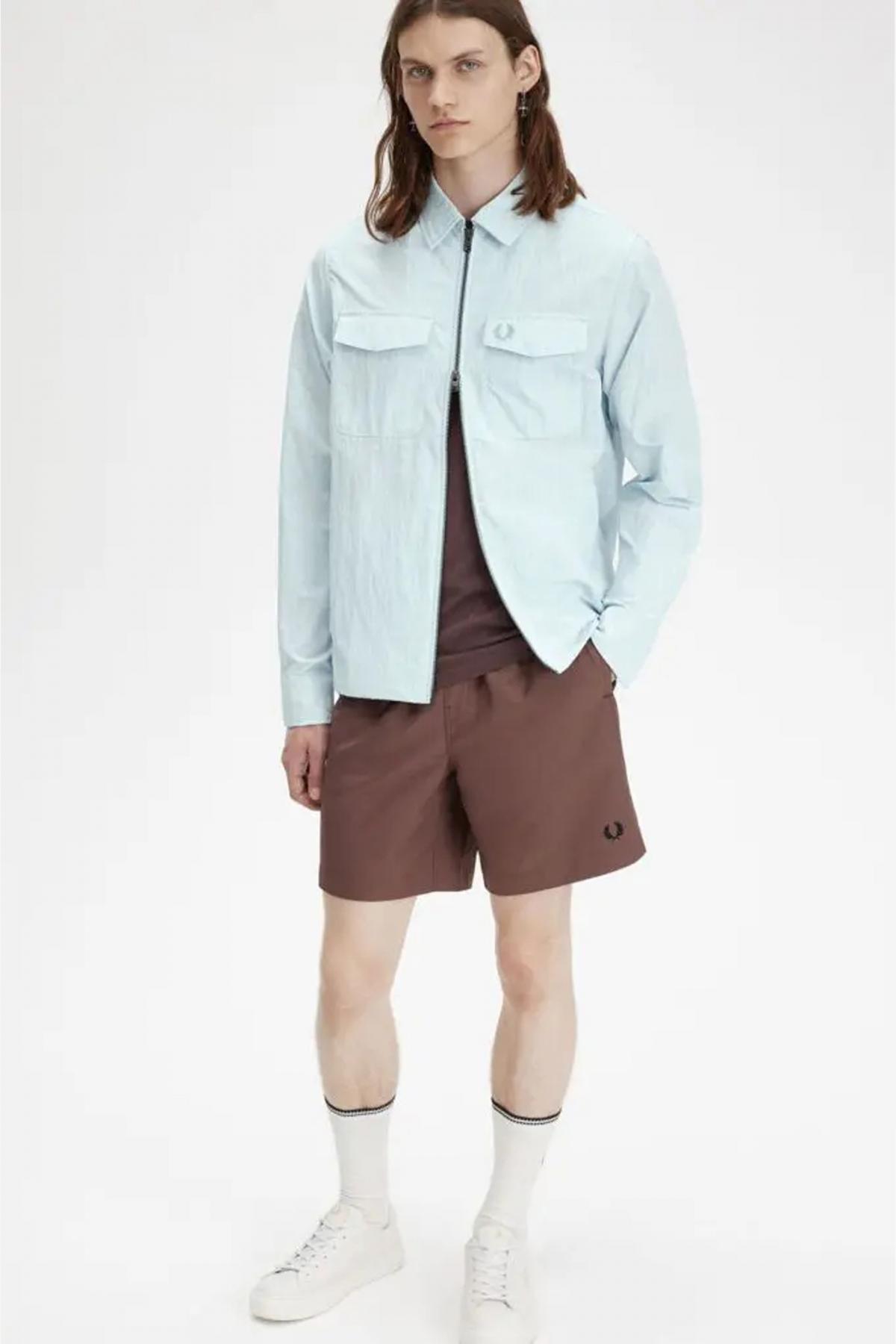 FRED PERRY ZIP OVERSHIRT en color AZUL (4)