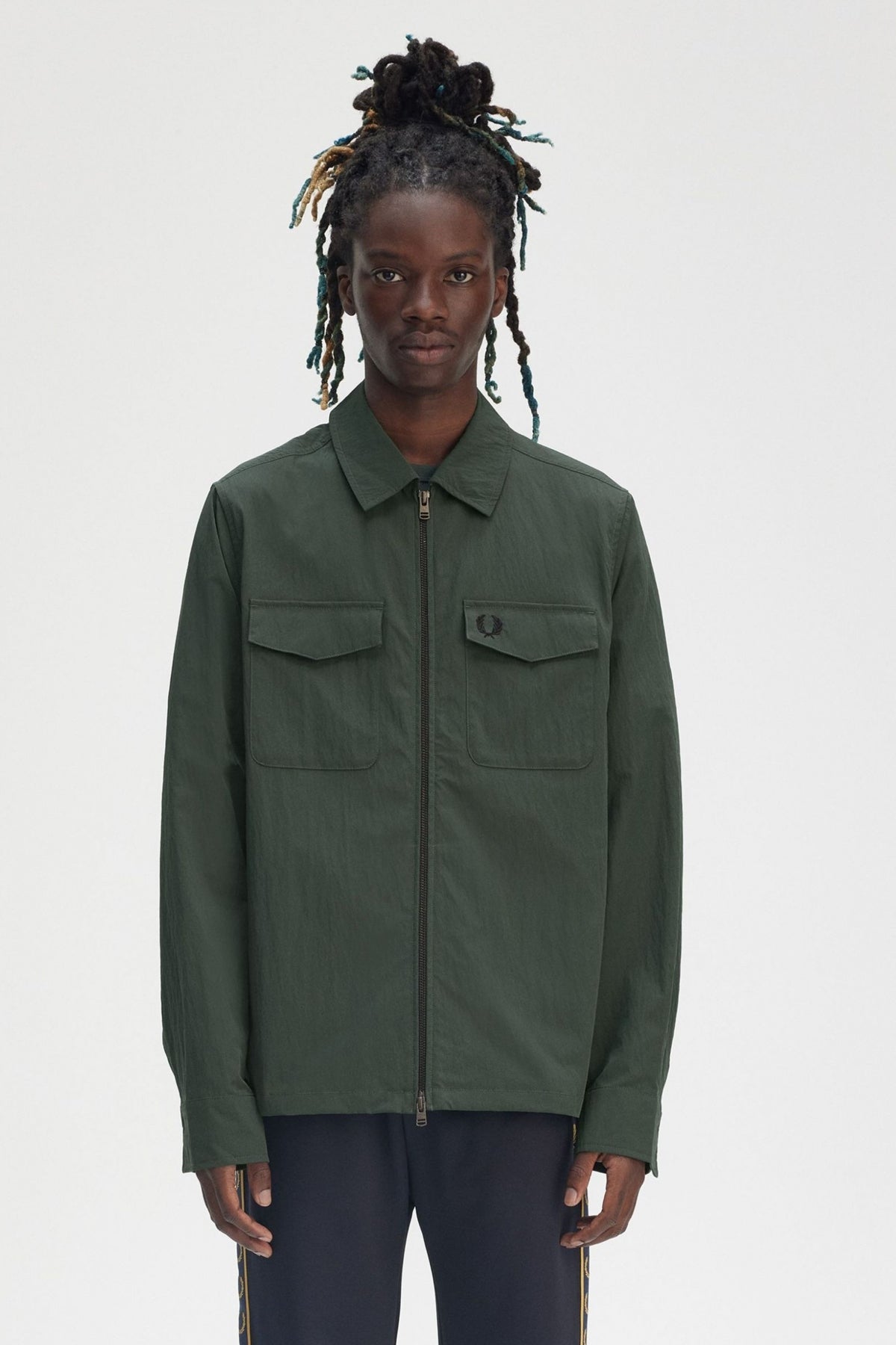 FRED PERRY ZIP THROUGH OVERSHIRT en color VERDE (1)