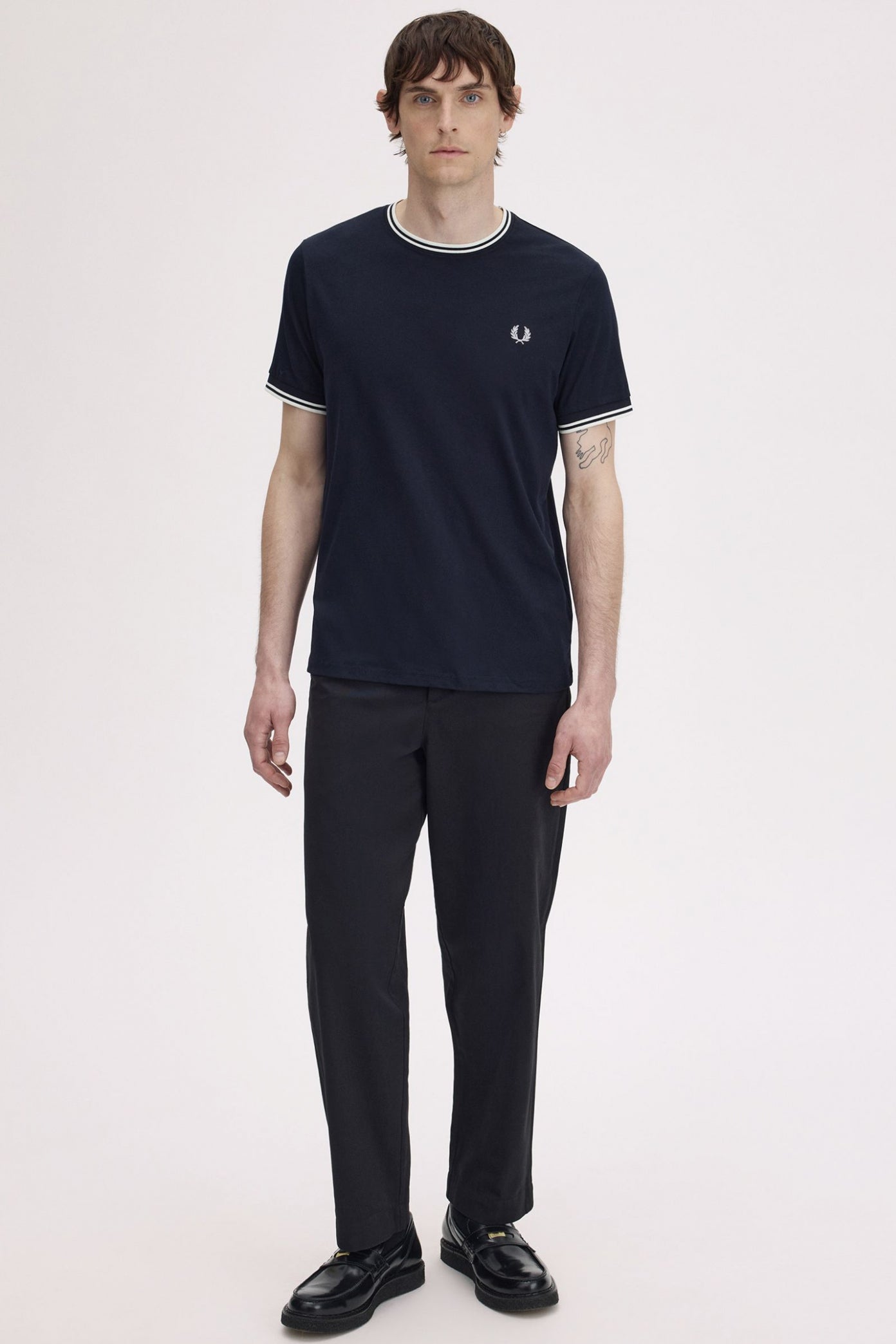 FRED PERRY TWIN TIPPED T-SHIRT en color AZUL (4)
