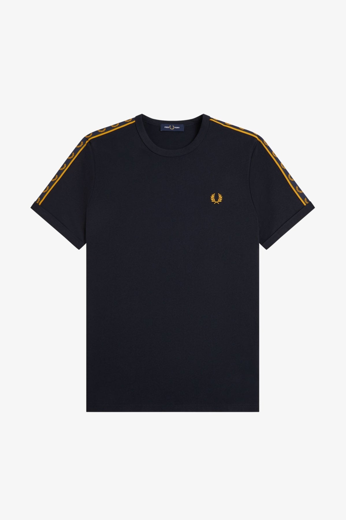 FRED PERRY CONTRAST TAPE RINGER T-SHIR en color NEGRO (3)