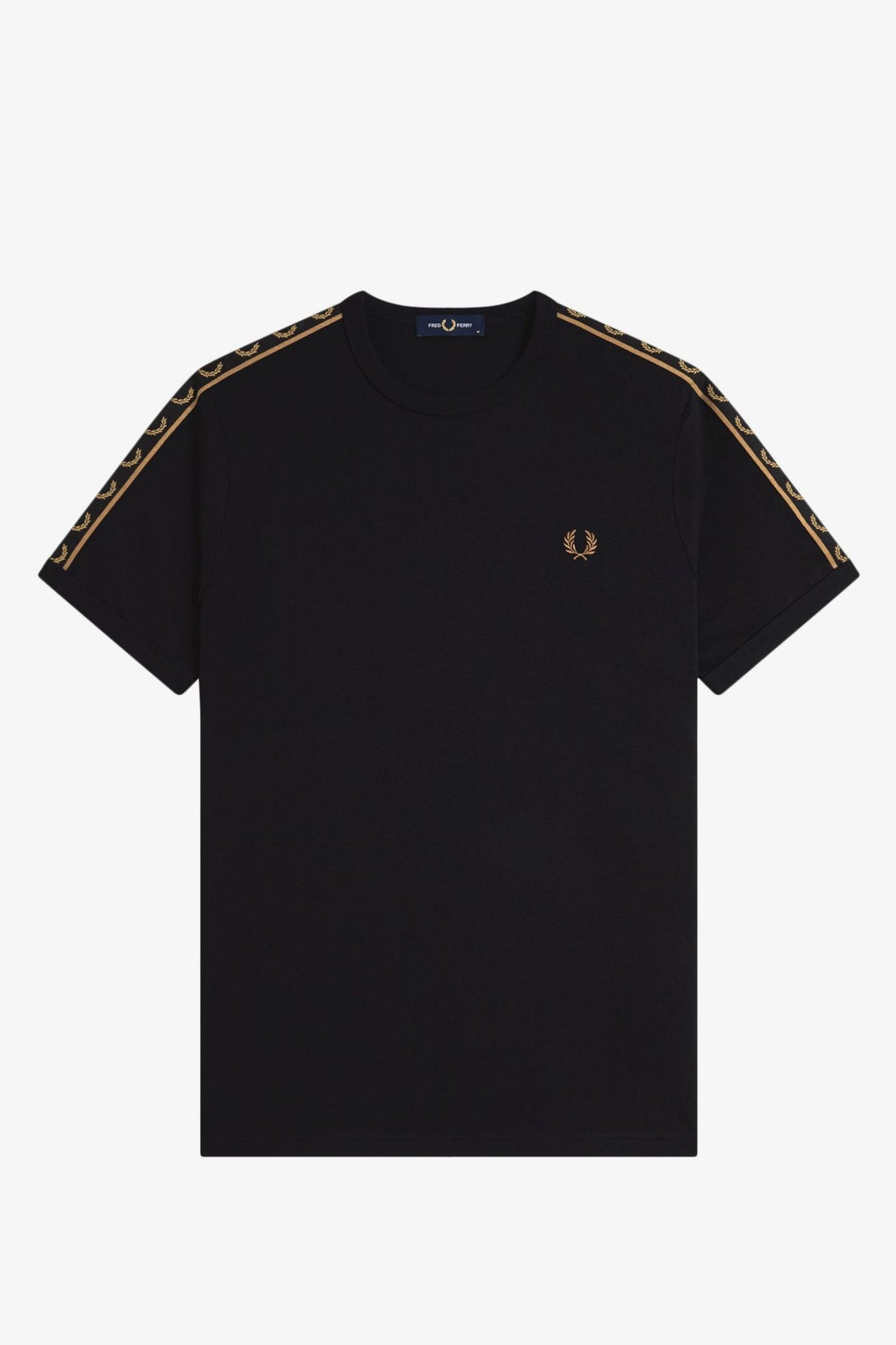 FRED PERRY CONTRAST TAPE RINGER T-SHIR en color NEGRO (2)
