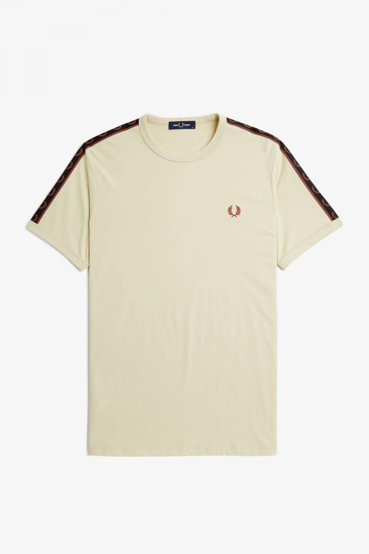 FRED PERRY CONTRAST TAPE RINGER T-SHIR en color BEIS (2)