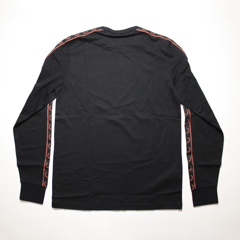 FRED PERRY TAPED LONG SLEEVE TEE en color NEGRO (5)