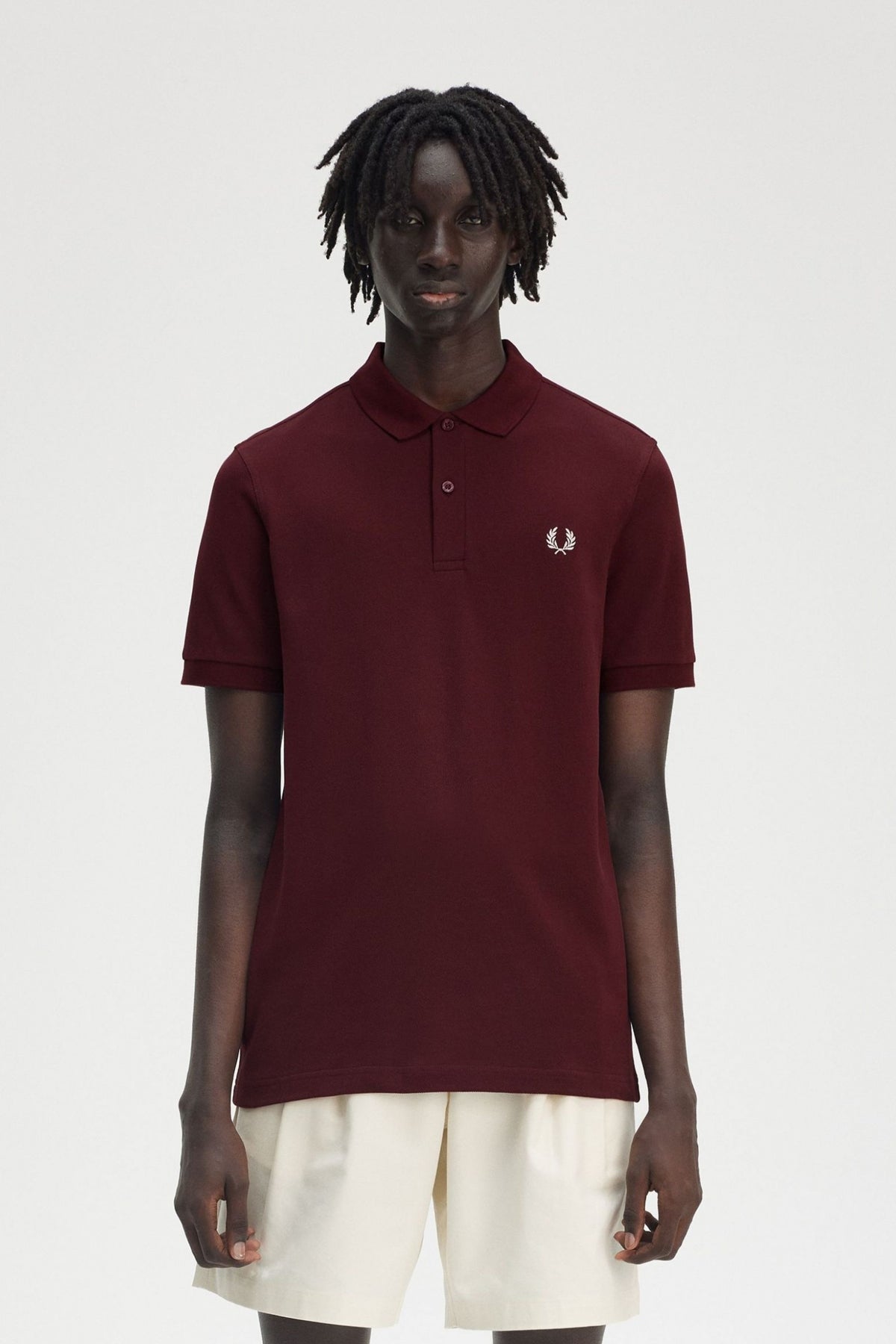 FRED PERRY PLAIN FRED PERRY SHIRT en color BURDEOS (1)