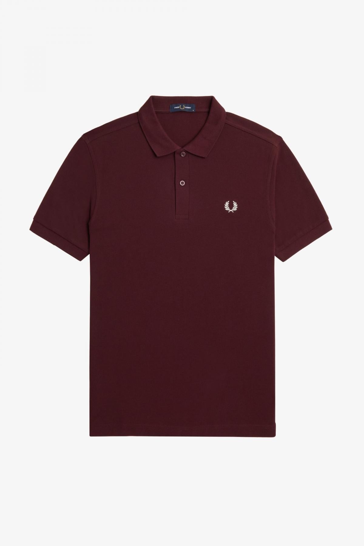 FRED PERRY PLAIN FRED PERRY SHIRT en color BURDEOS (2)