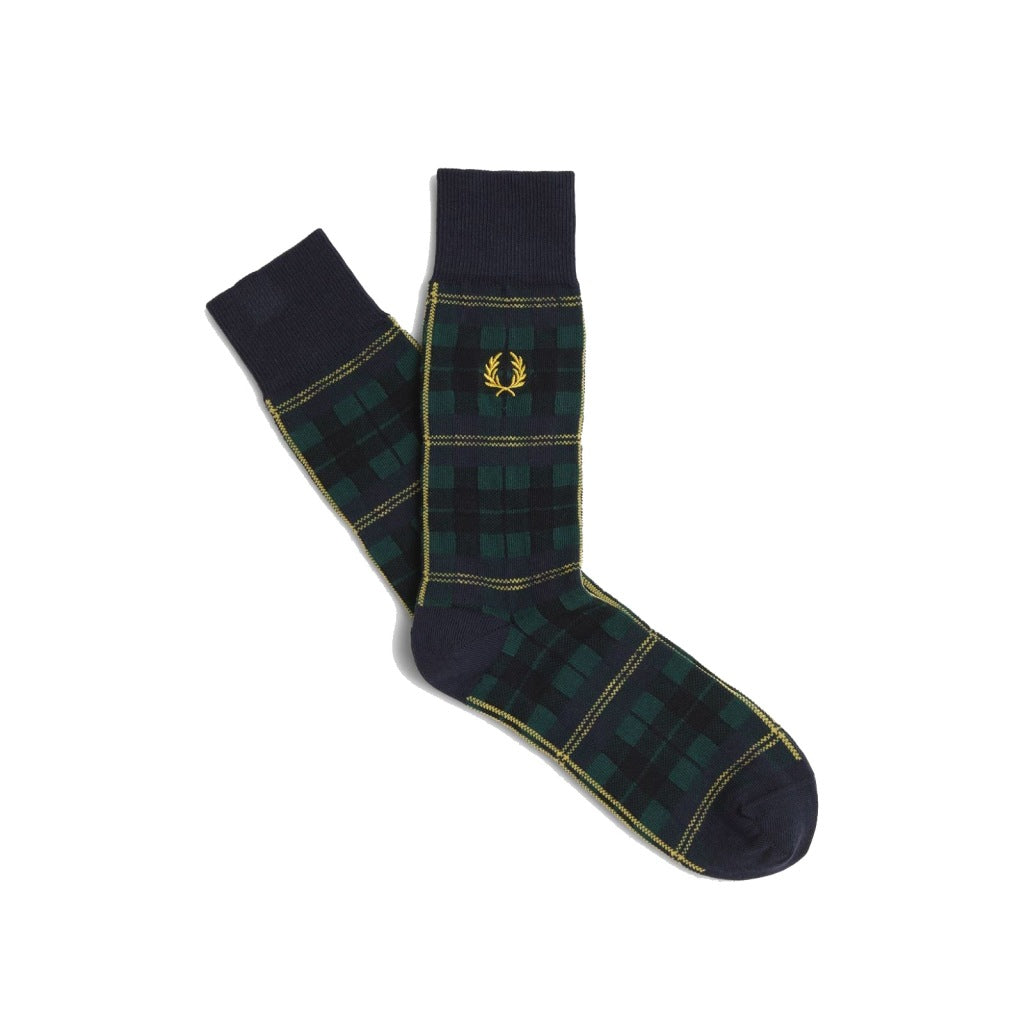 FRED PERRY CHECK SOCK en color AZUL (3)