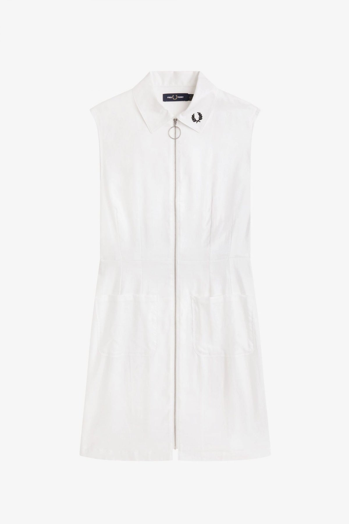 FRED PERRY ZIP-THROUGH SHIRT DRESS en color BLANCO (2)