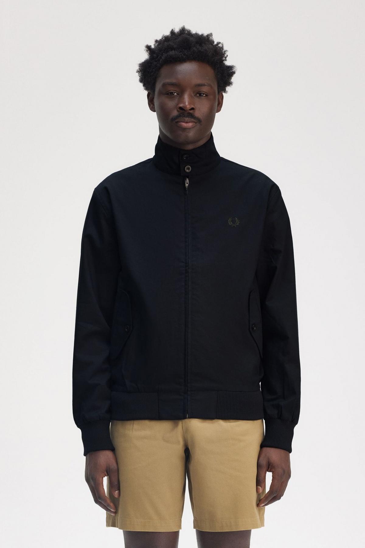 FRED PERRY HARRINGTON JACKET en color NEGRO (1)