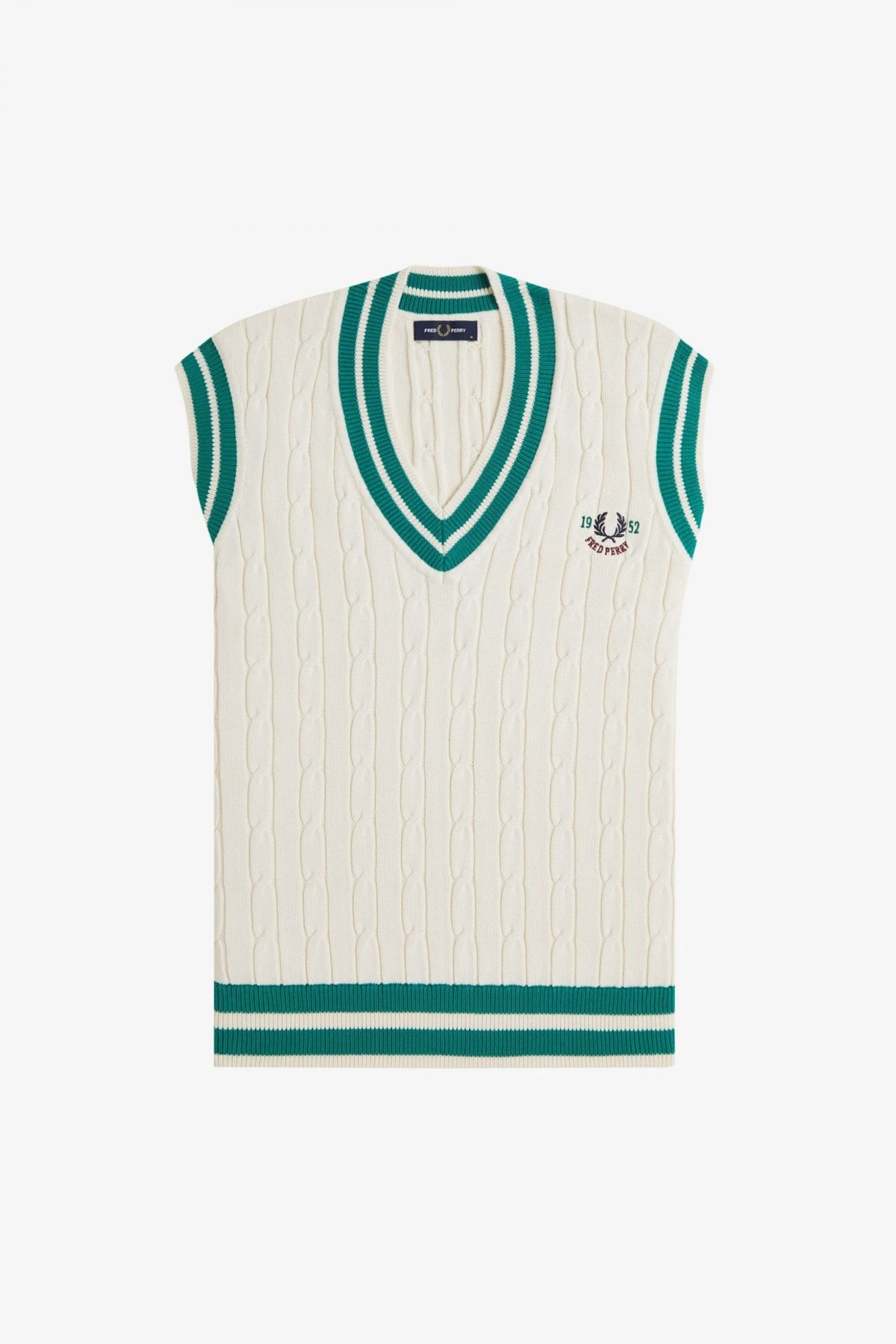 FRED PERRY CABLE KNIT TENNIS TANK en color BEIS (2)