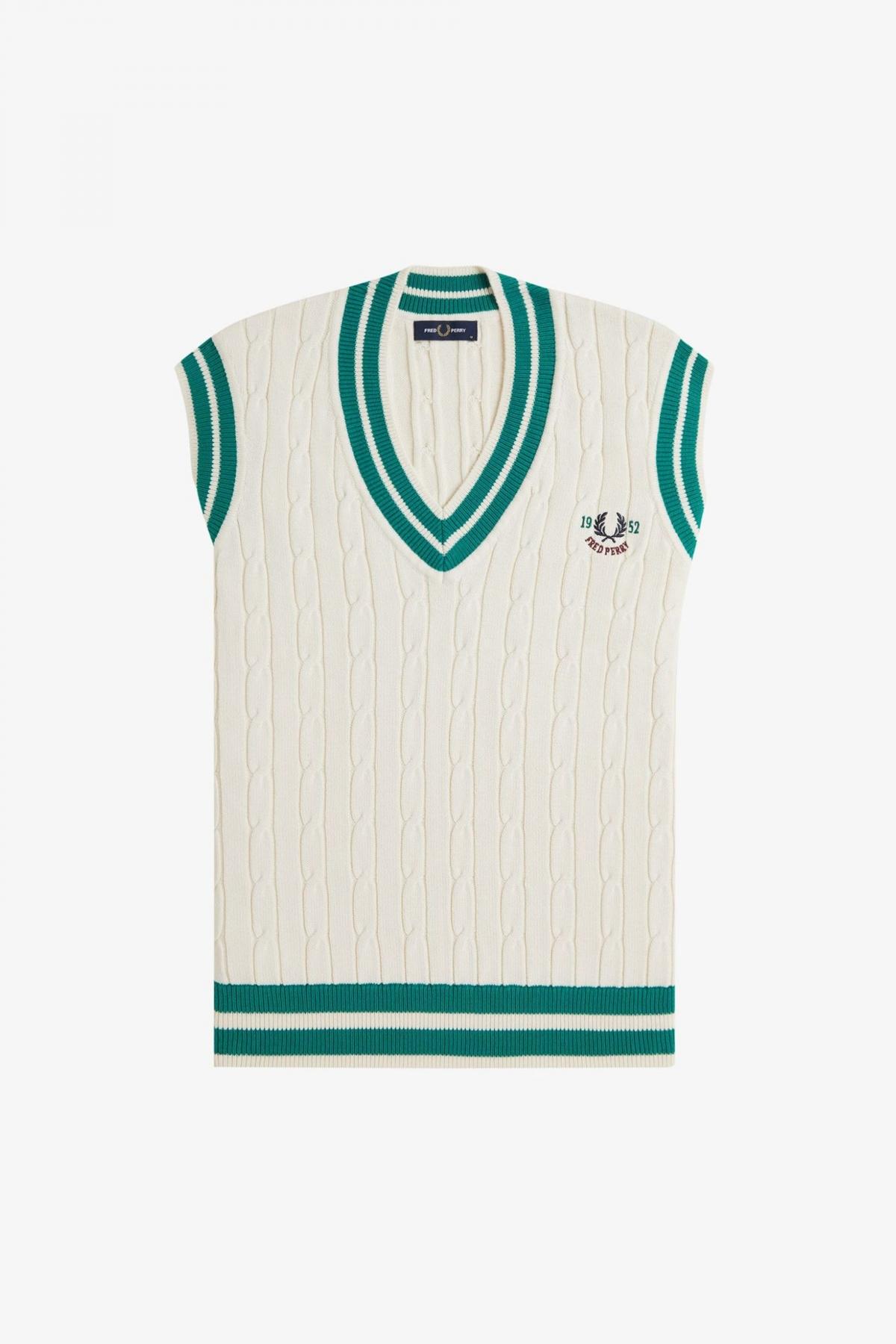 FRED PERRY CABLE KNIT TENNIS TANK en color BEIS (2)