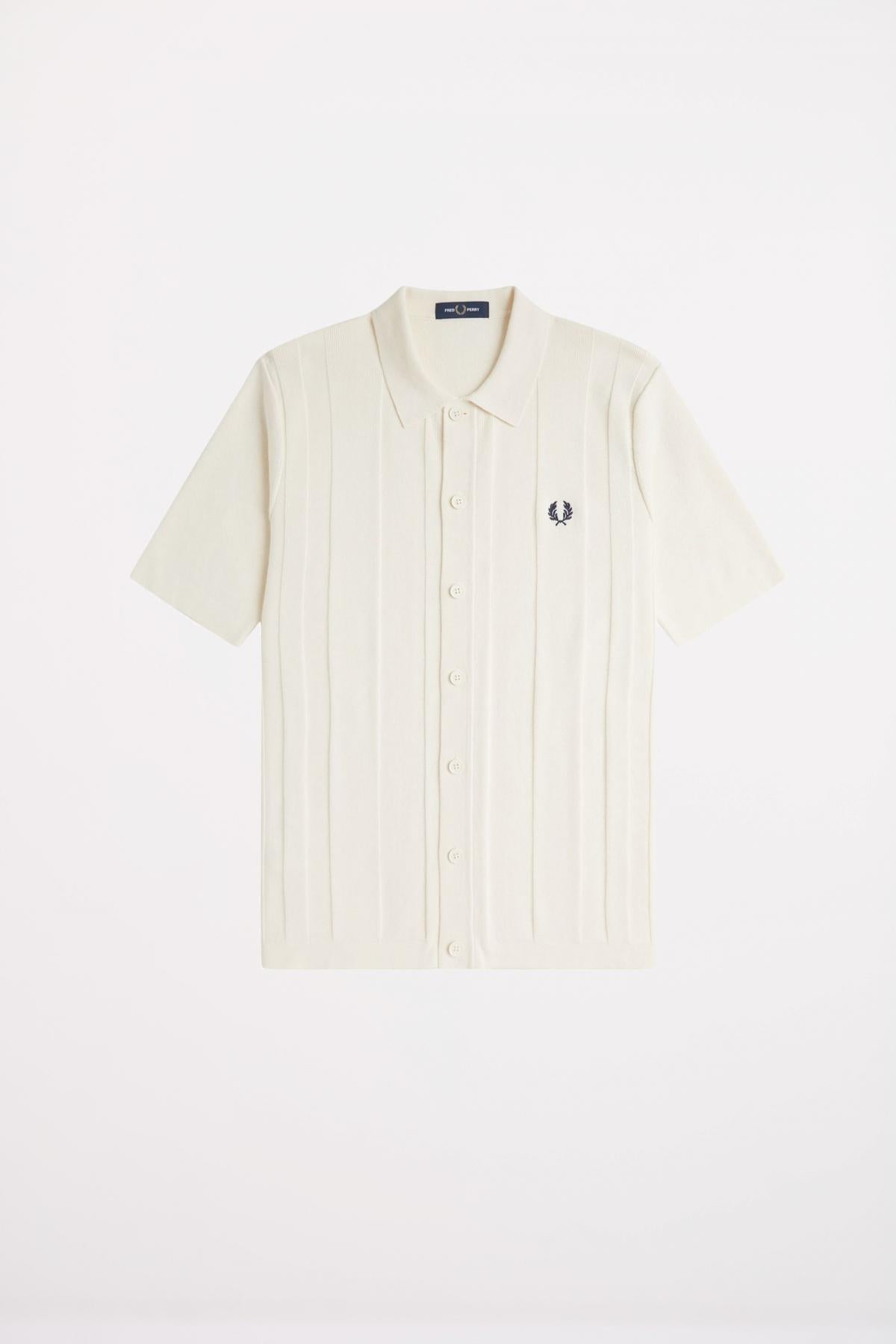 FRED PERRY BUTTON THROUGH SS SHIRT en color BEIS (2)