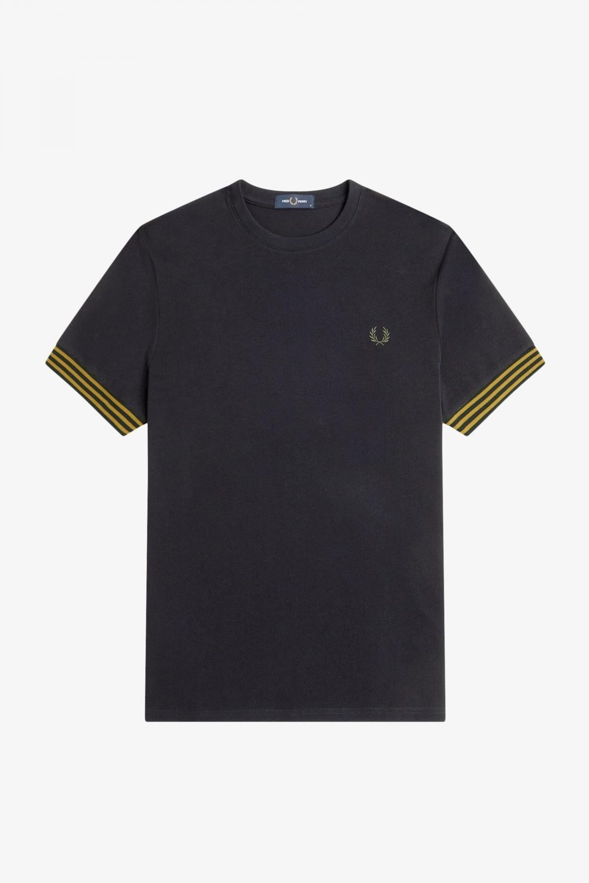 FRED PERRY STRIPED CUFF T-SHIRT en color AZUL (2)