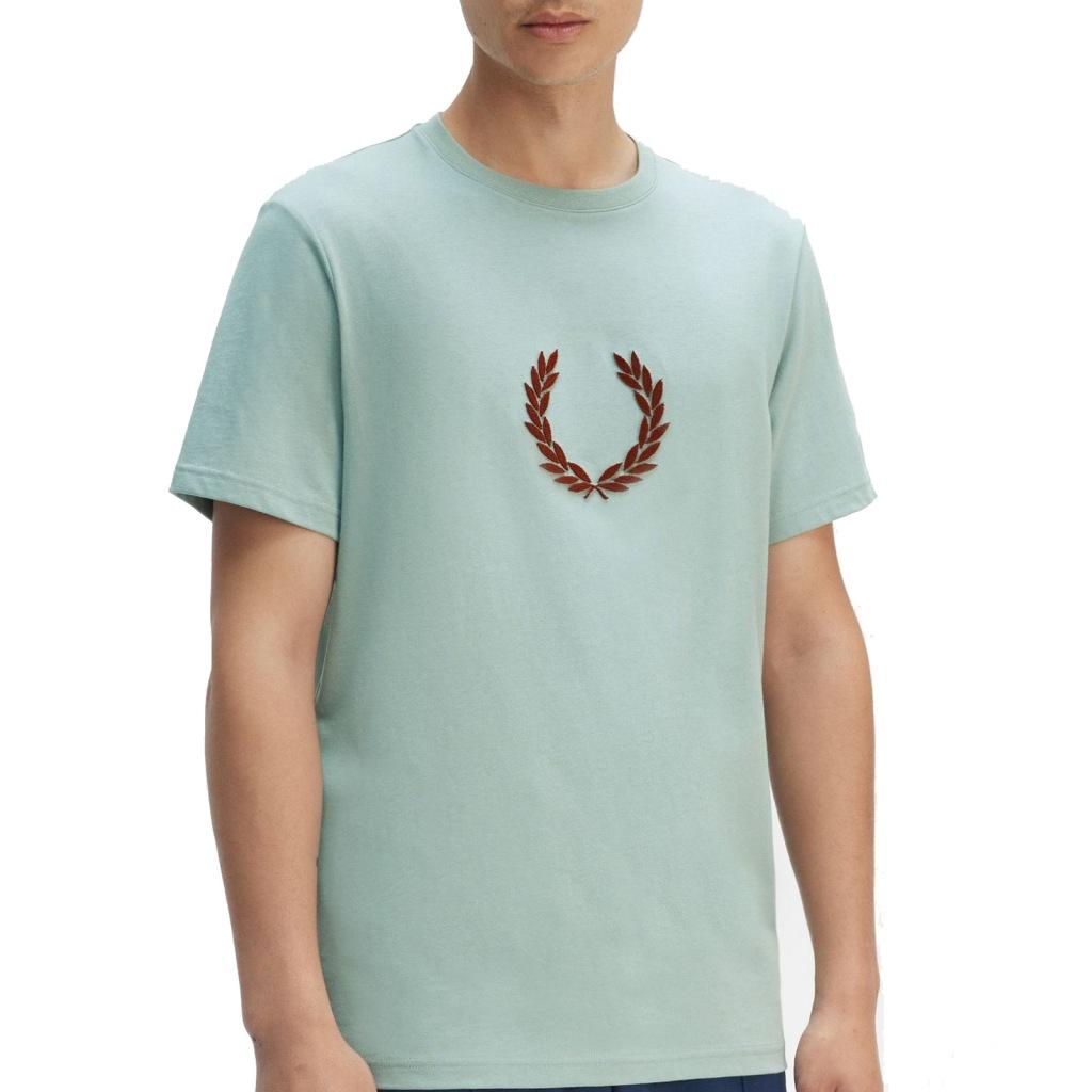 FRED PERRY TEXTURED LAUREL WREATH T-SH en color AZUL (4)