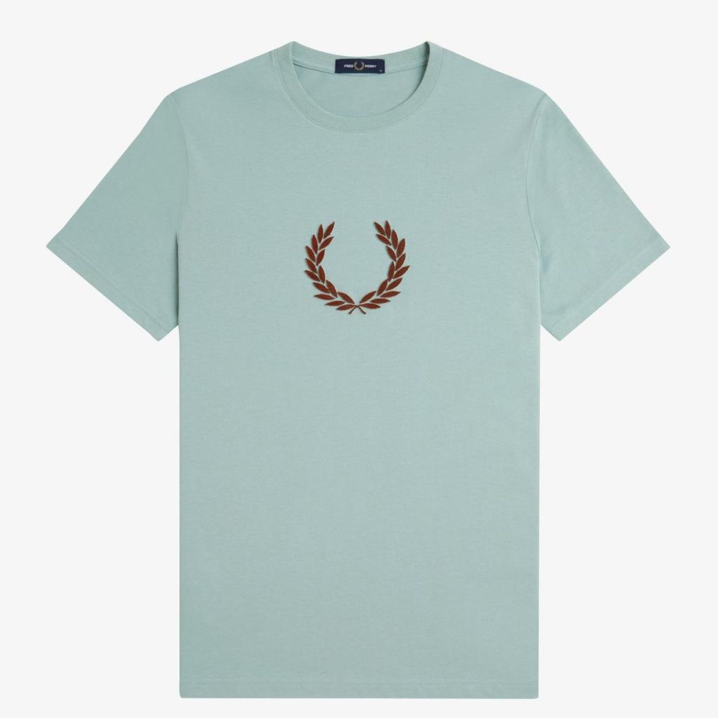 FRED PERRY TEXTURED LAUREL WREATH T-SH en color AZUL (5)