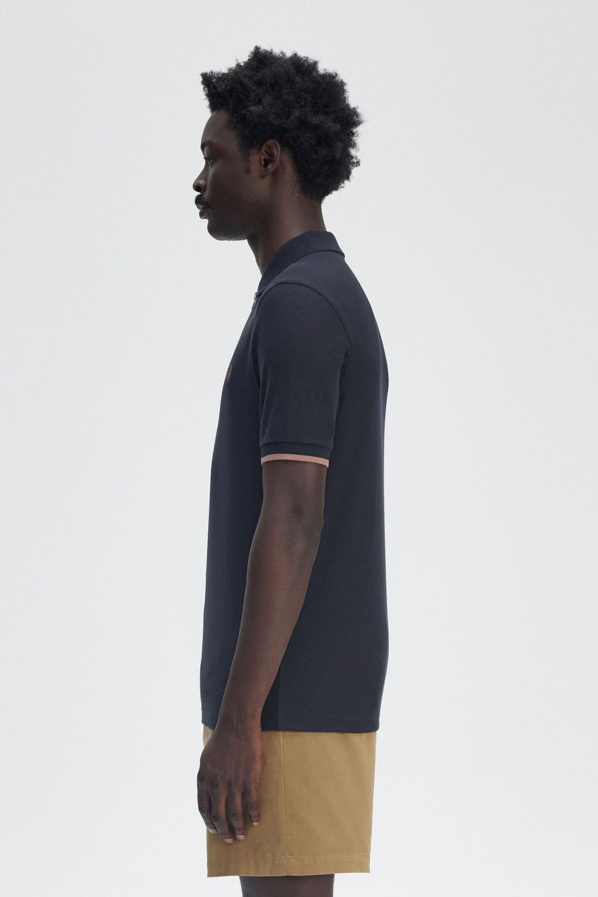 FRED PERRY CREPE PIQUE ZIP NECK en color AZUL (3)