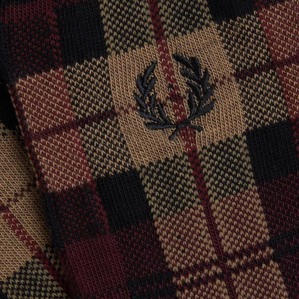 FRED PERRY TARTAN SOCK en color BURDEOS (4)