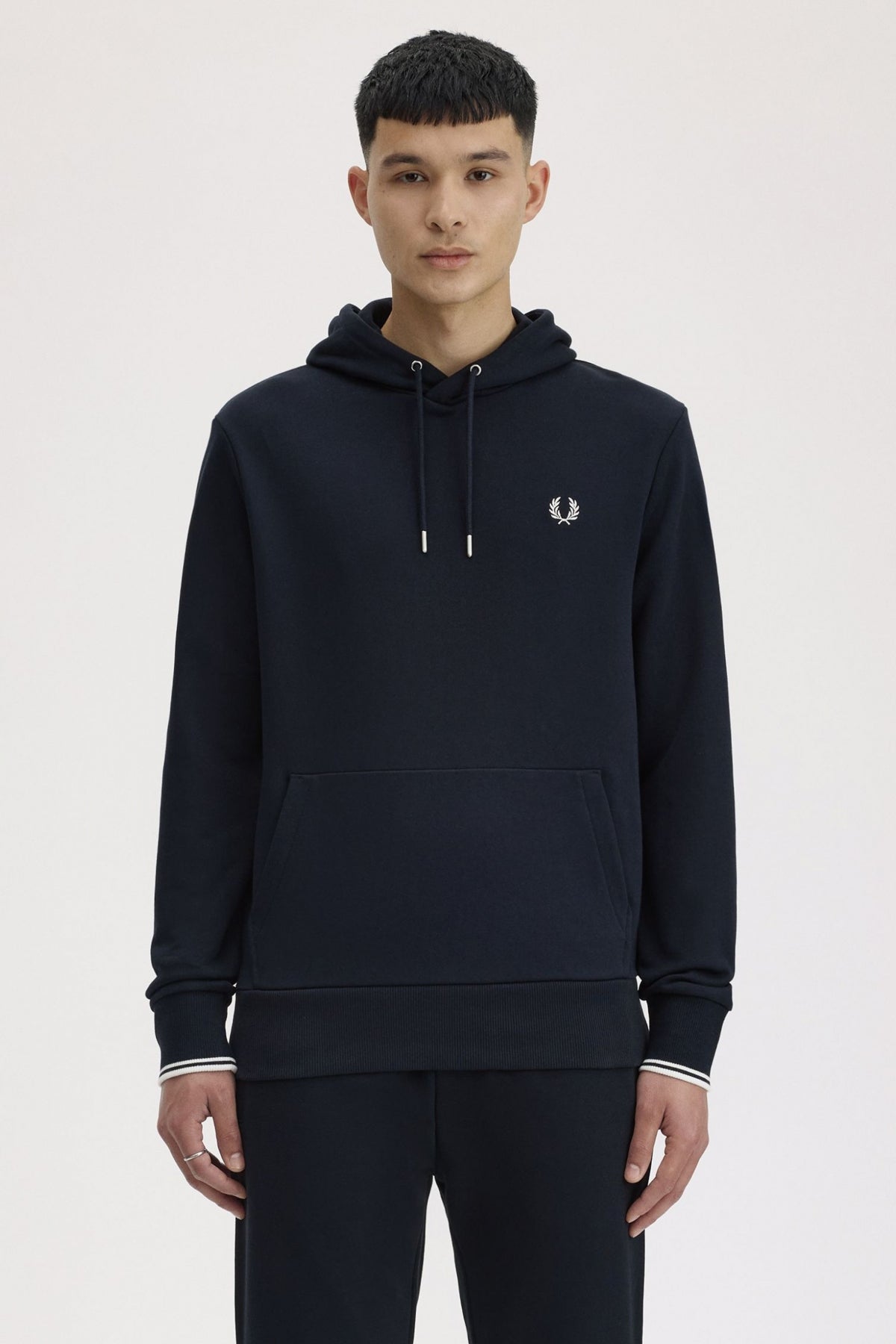 FRED PERRY TIPPED HOODED SWEATSHIRT en color AZUL (1)