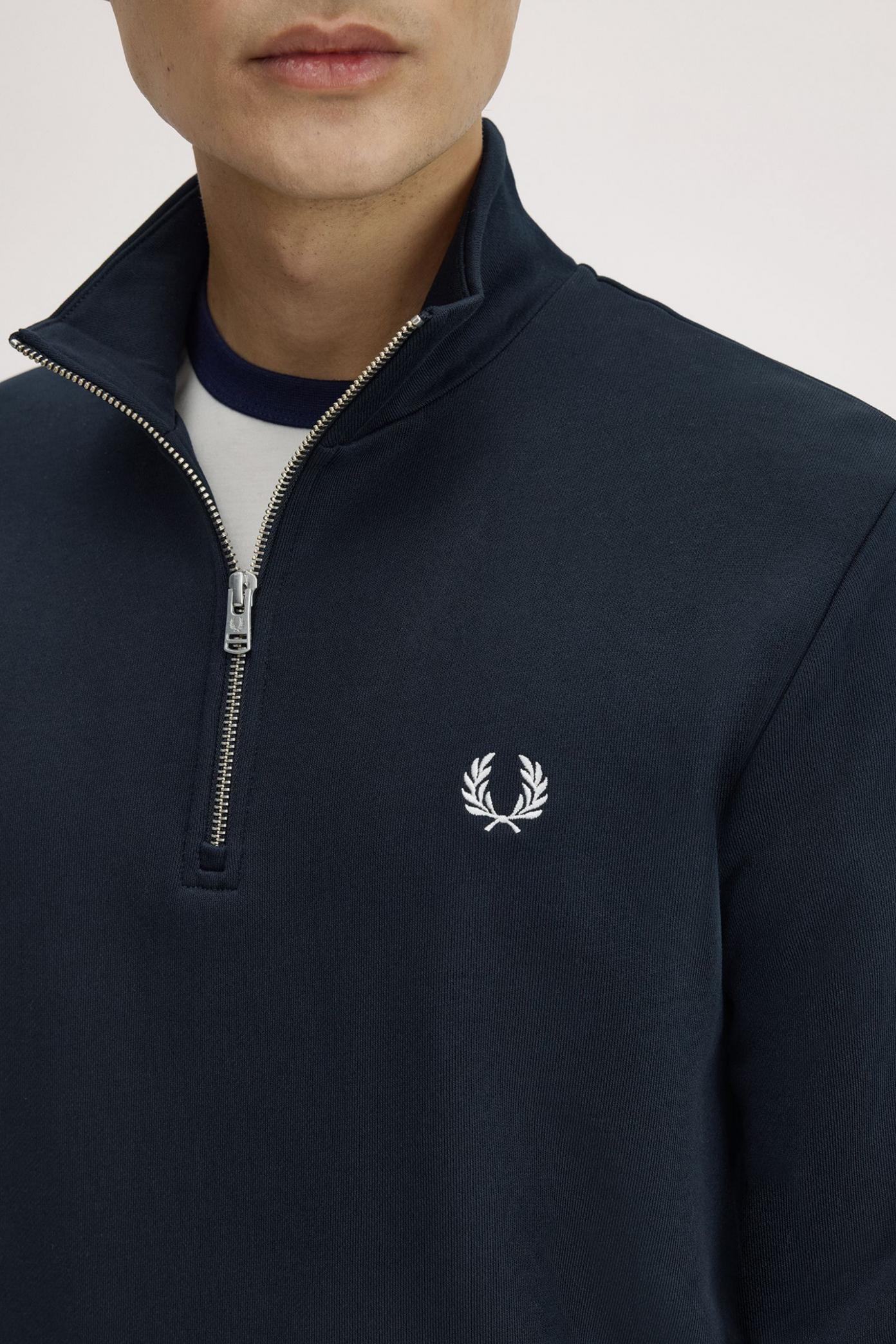 FRED PERRY HALF ZIP SWEATSHIRT en color AZUL (4)