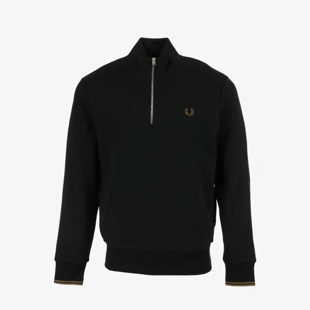 FRED PERRY HALF ZIP SWEATSHIRT en color NEGRO (4)