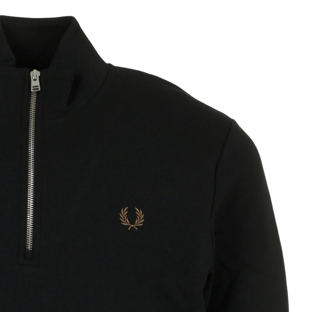 FRED PERRY HALF ZIP SWEATSHIRT en color NEGRO (6)