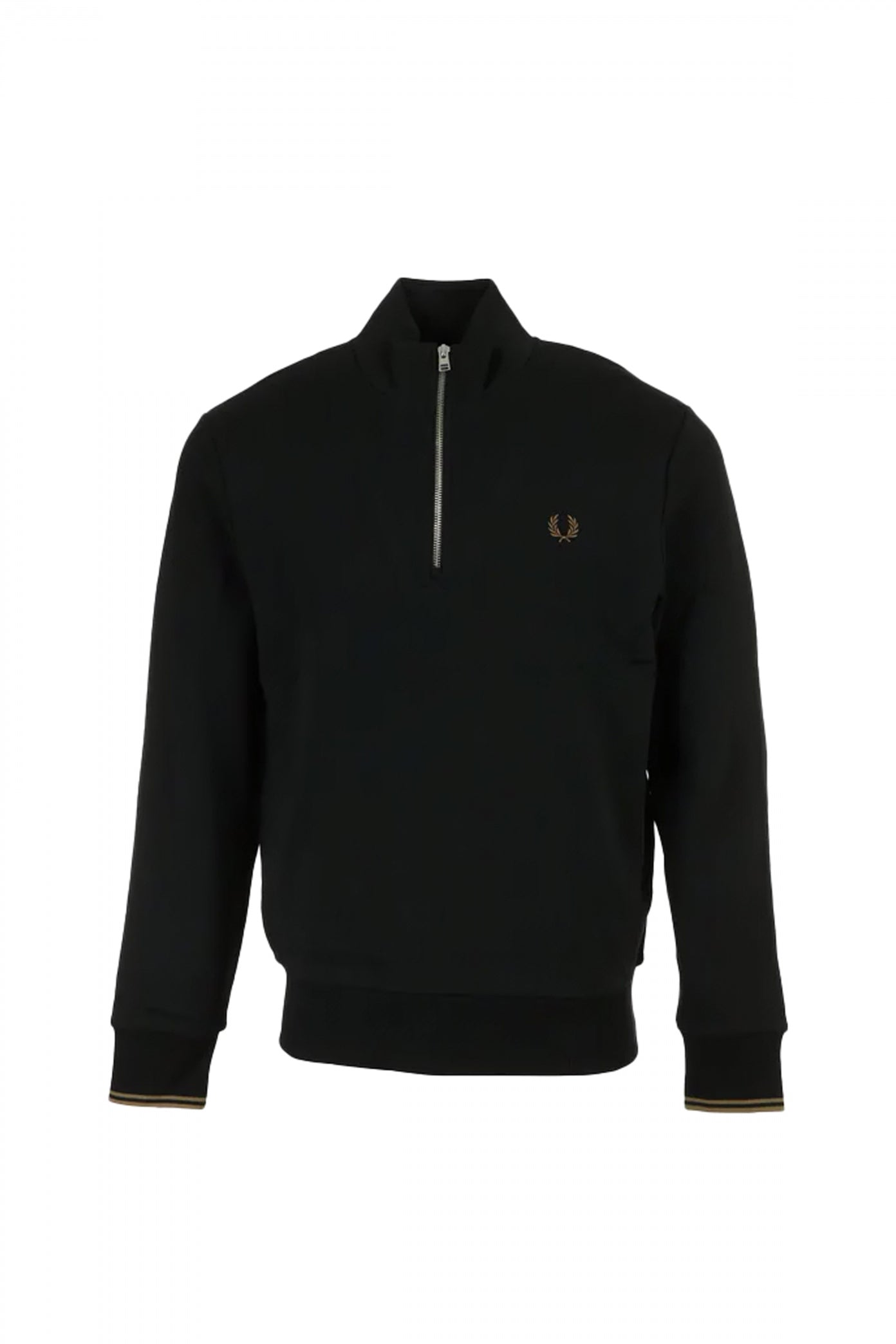 FRED PERRY HALF ZIP SWEATSHIRT en color NEGRO (1)