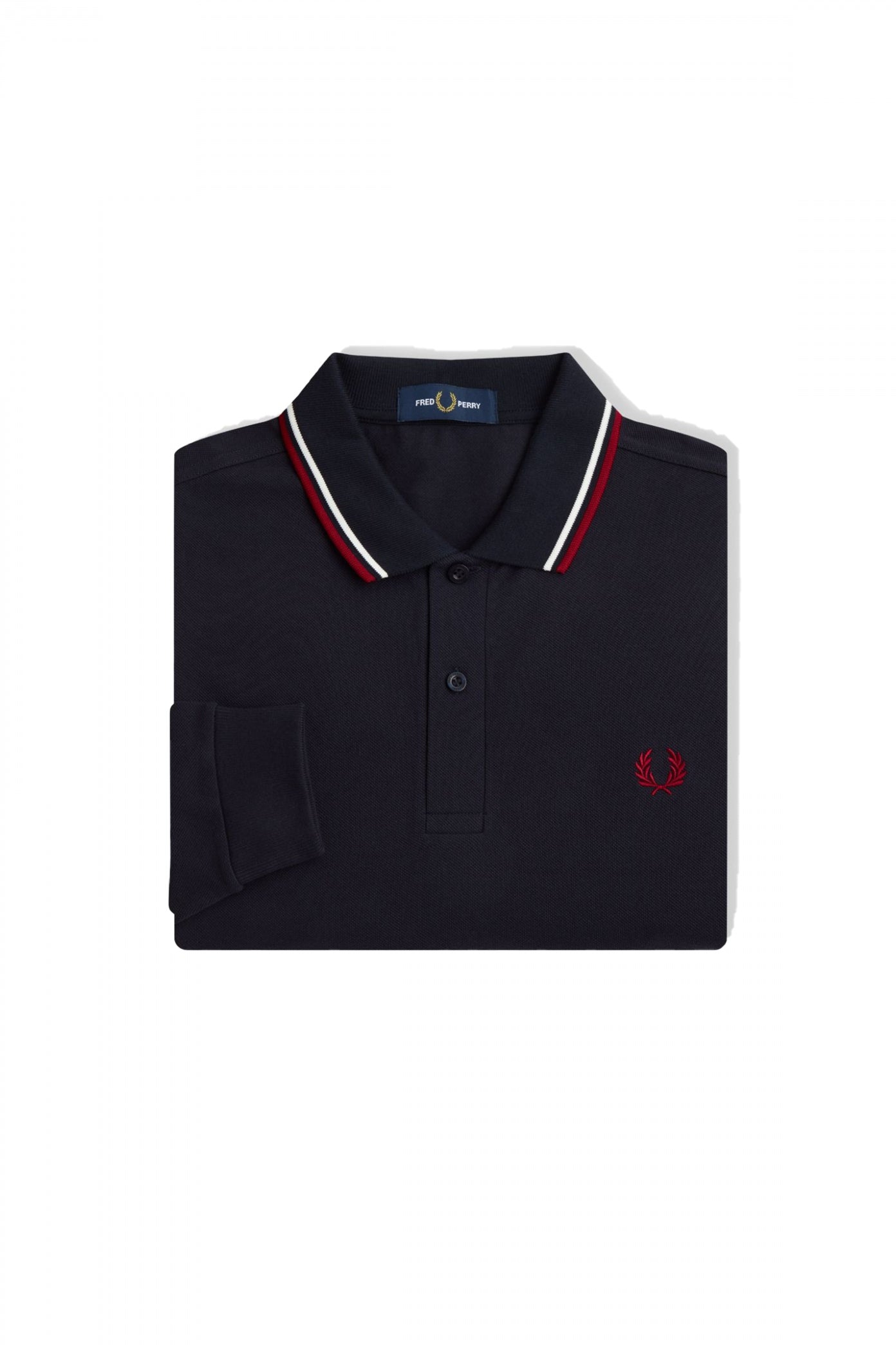 FRED PERRY LS TWIN TIPPED SHIRT en color NEGRO (3)
