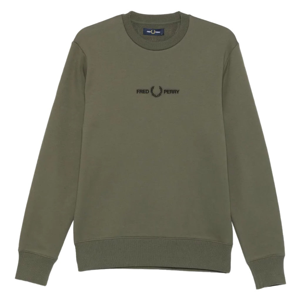 FRED PERRY EMBROIDERED SWEATSHIRT en color VERDE (4)