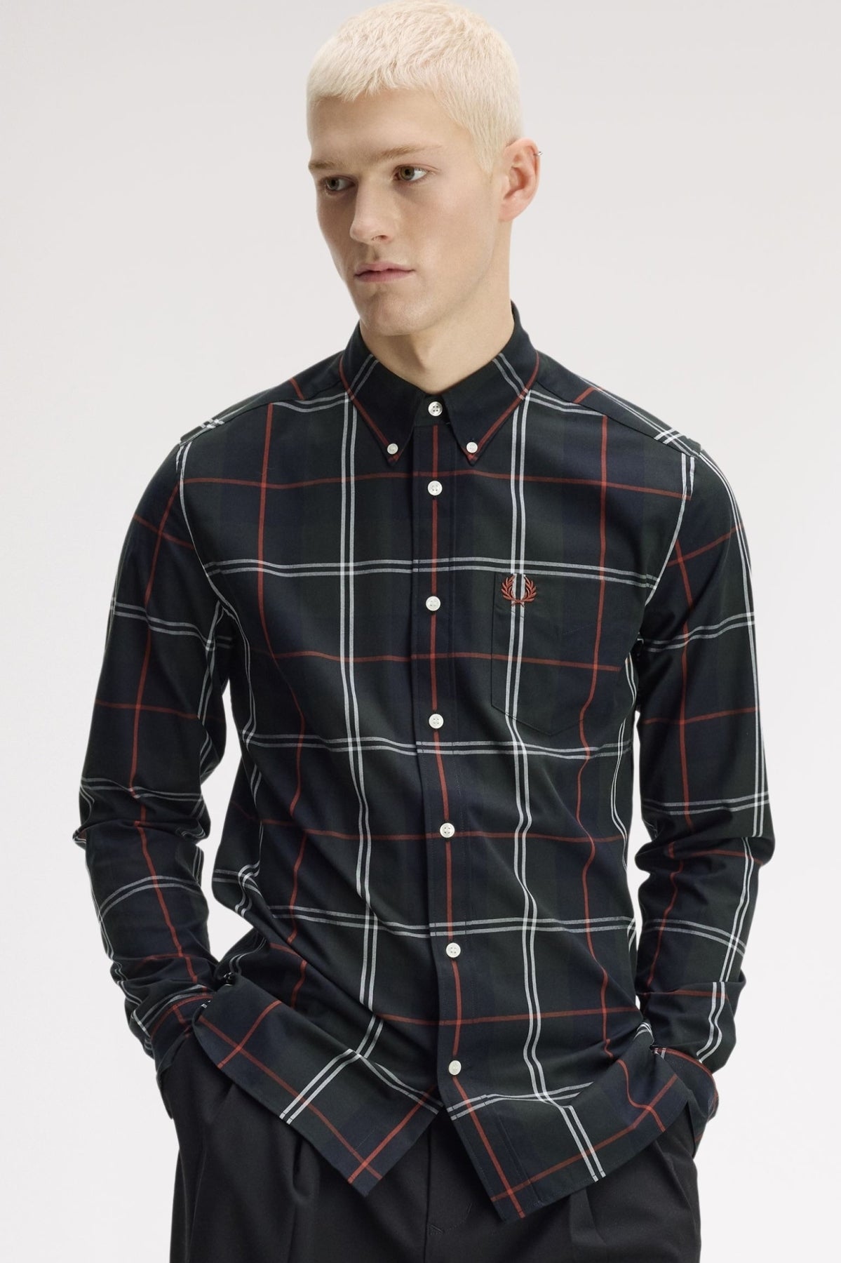 FRED PERRY POPLIN TARTAN SHIRT en color (1)