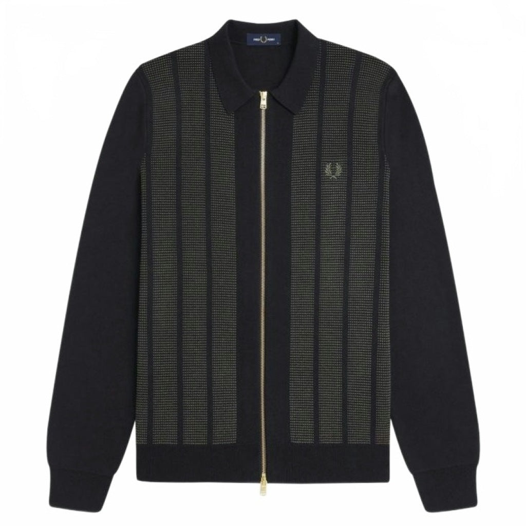 FRED PERRY TEXTURED PANEL ZIP CARDIGAN en color (4)