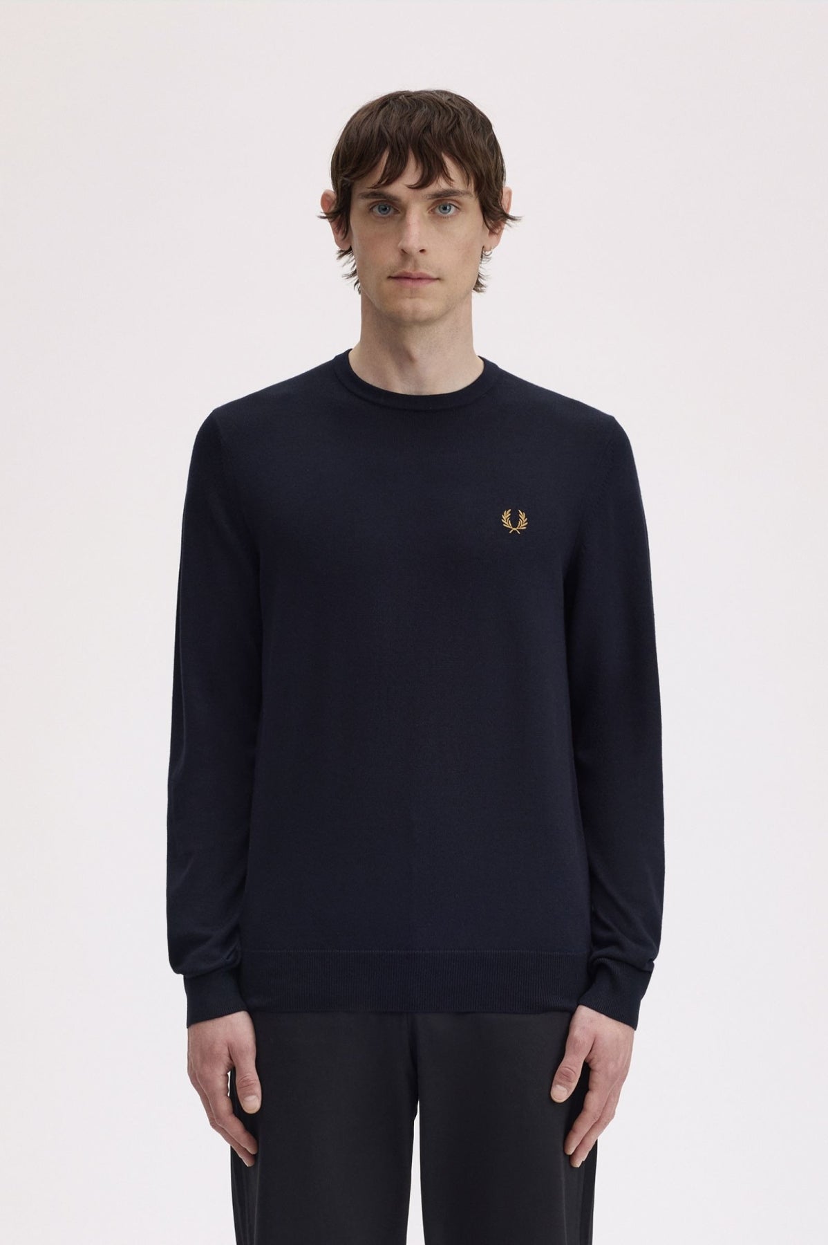 FRED PERRY CLASSIC CREW NECK JUMPER en color AZUL (1)