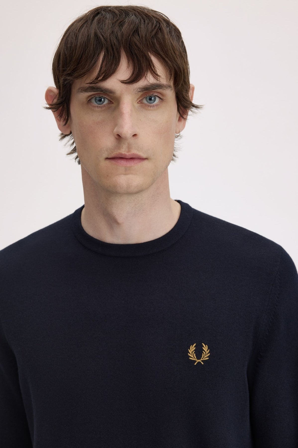 FRED PERRY CLASSIC CREW NECK JUMPER en color AZUL (3)