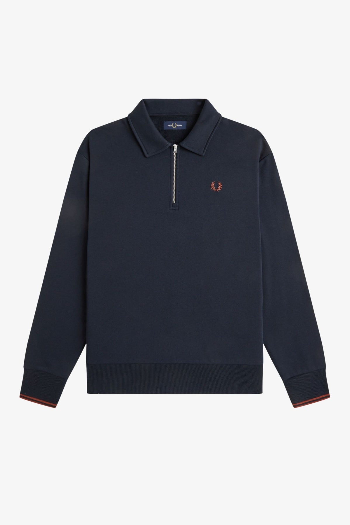 FRED PERRY HALF ZIP COLLARED SWEATSHIRT en color AZUL (3)
