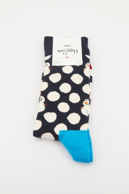 HAPPY SOCKS BIG DOT SNOWMAN en color AZUL (1)