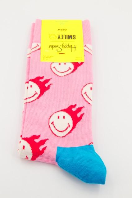 HAPPY SOCKS SUPER SMAILEY en color ROSA (1)