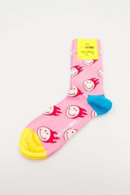 HAPPY SOCKS SUPER SMAILEY en color ROSA (3)