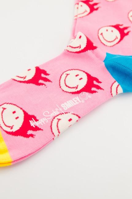 HAPPY SOCKS SUPER SMAILEY en color ROSA (4)