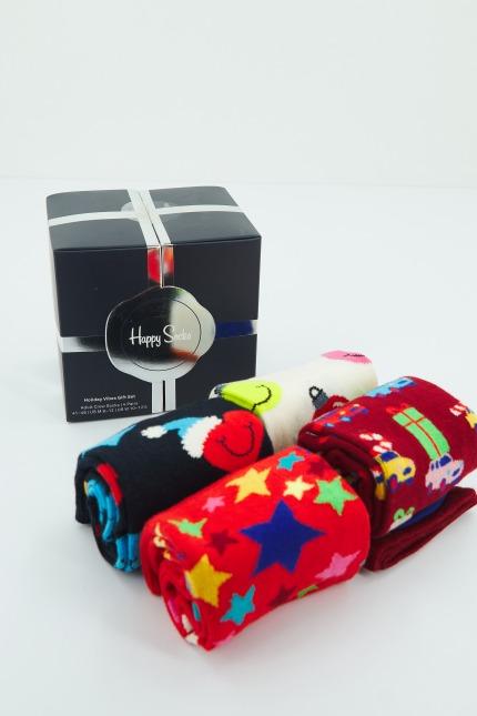 HAPPY SOCKS PACK HOLIDAY VIBES GIFT en color NEGRO (2)