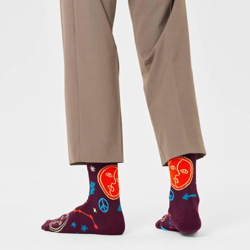 HAPPY SOCKS GEMINI SOCK en color BURDEOS (5)