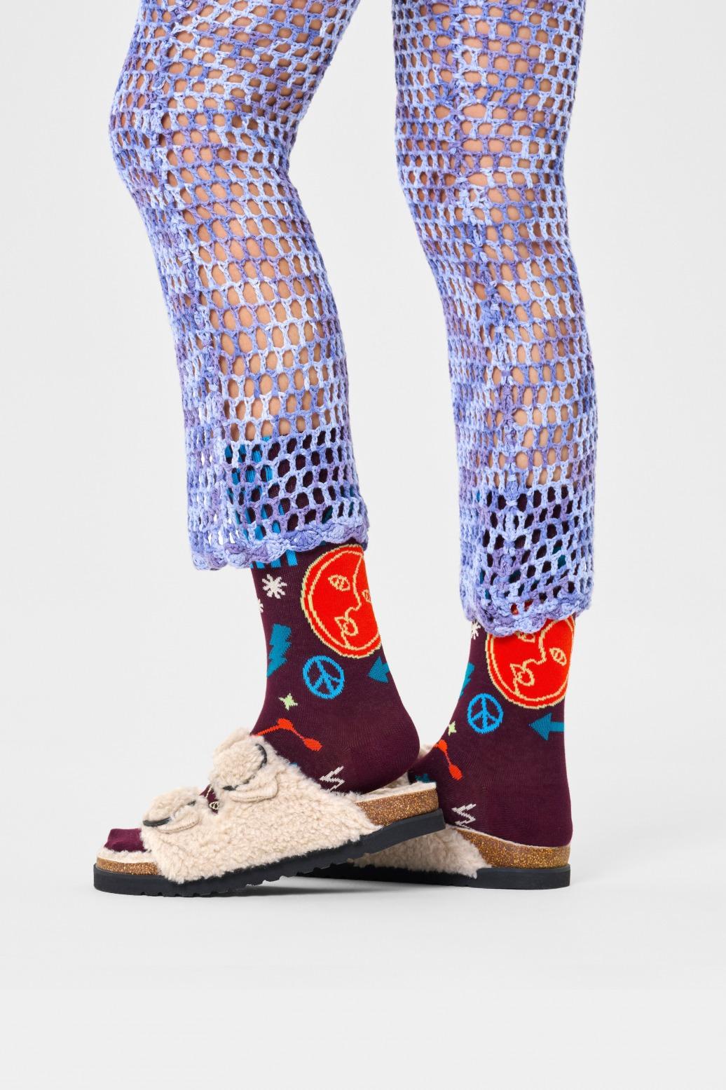 HAPPY SOCKS GEMINI SOCK en color BURDEOS (3)