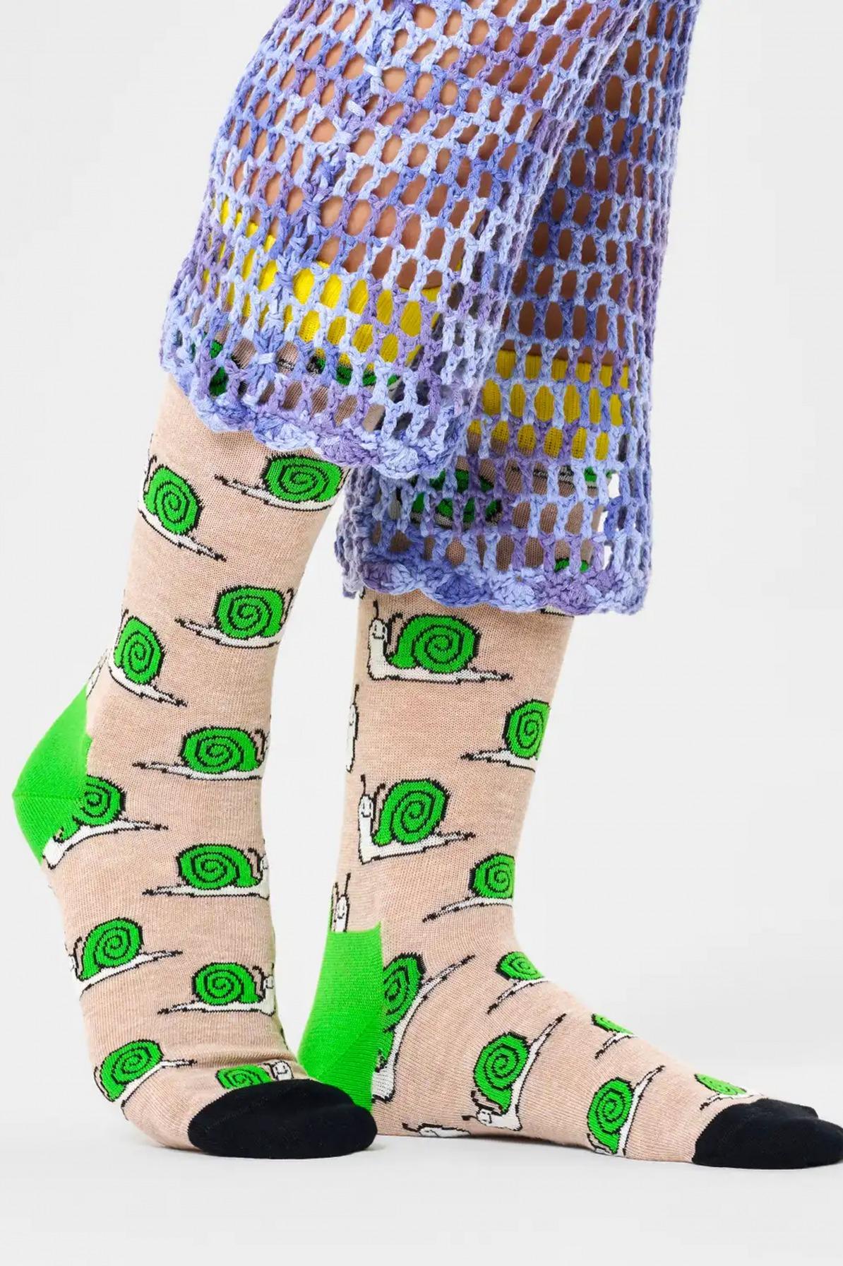 HAPPY SOCKS SNAIL SOCK en color BEIS (2)