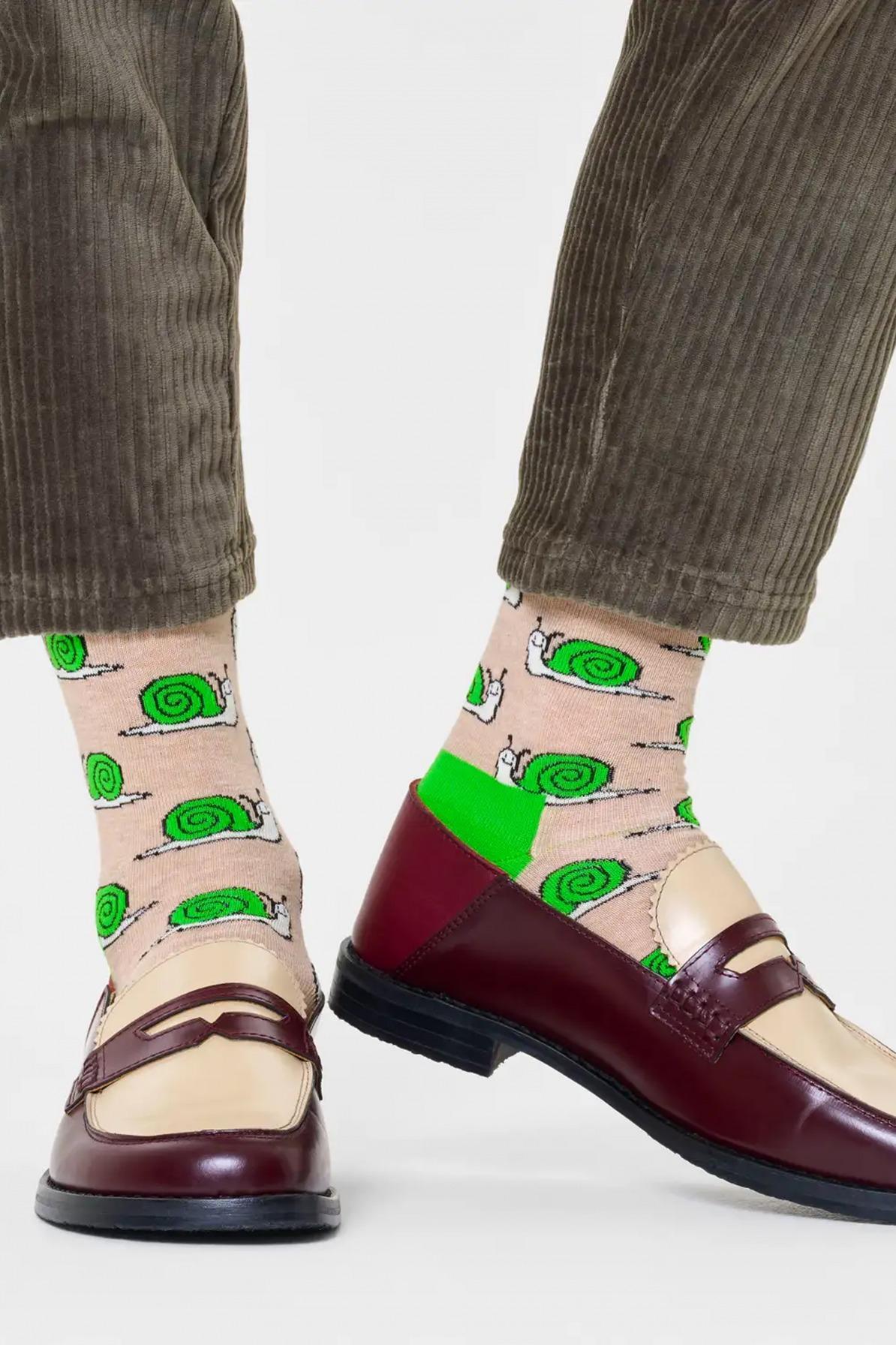 HAPPY SOCKS SNAIL SOCK en color BEIS (3)